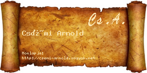 Csémi Arnold névjegykártya