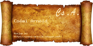 Csémi Arnold névjegykártya